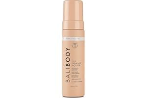 Bali Body Self Tanner Mousse Dark – Sunless Tanning Foam for Body | Natural, Streak-Free, Fake Tan | Vegan, Cruelty-Free, Organic Self Tan Mousse for All Skin Types (200ml/6.7 fl oz)