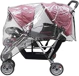 FakeFace Universal Stroller Rain Cover for Twins Strollers Transparent PVC view 2