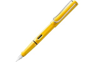 LAMY safari yellow - Fountain Pen with ergonomic grip & polished steel nib in size F - ideal for any Writing & Calligraphy - including LAMY T 10 blue cartridge - Right-Handed