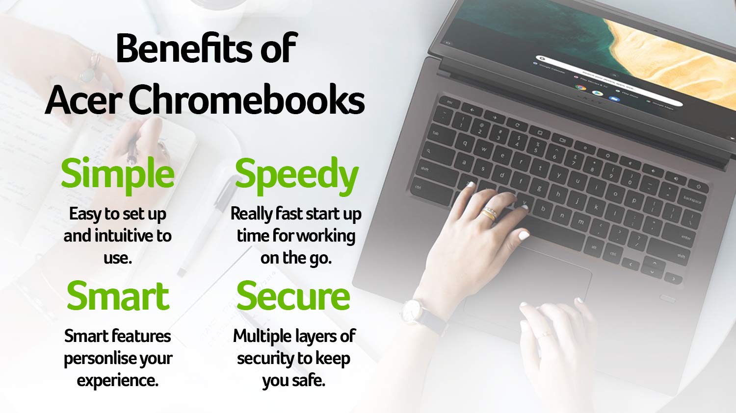 acer Chromebook 14 CB514-1H - (Intel Celeron N3350, 4GB RAM, 32GB eMMC, 14 inch HD display, Chrome OS, Silver)