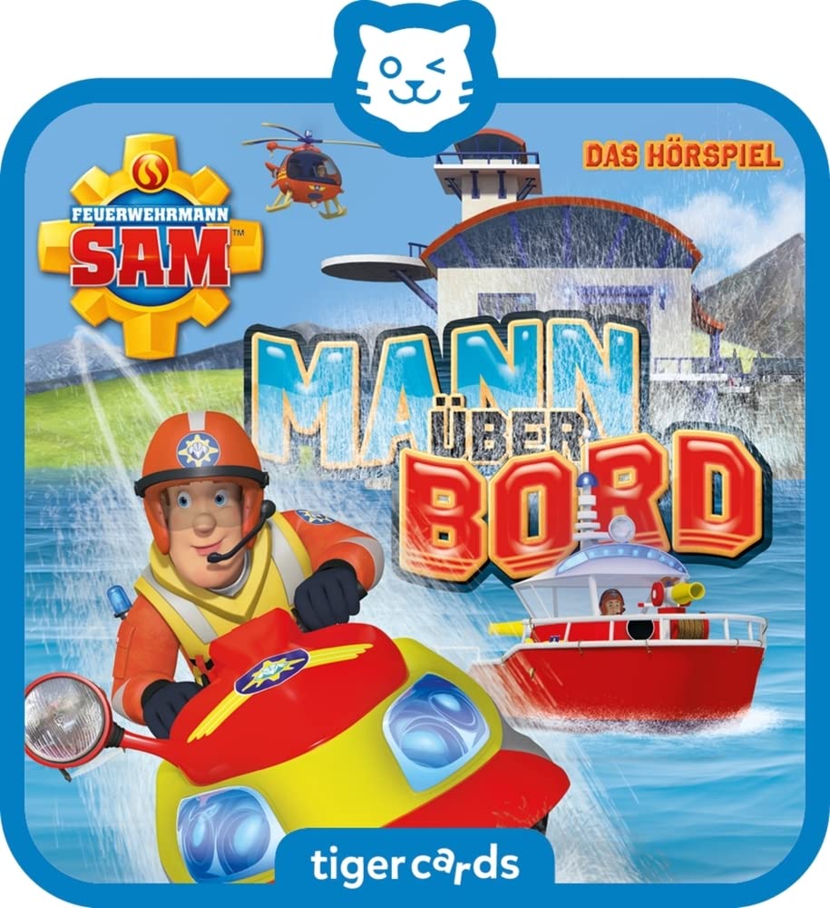 tigermedia tigercard Fireman Sam Mann Overboard Audio Play Adventure Boys Tiger Box Audio Player Audio Book Children's Music Gift Idea Son