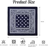 Aomig Bandana Head Scarf Navy Blue Paisley Unisex Multi-Use Headwrap view 2