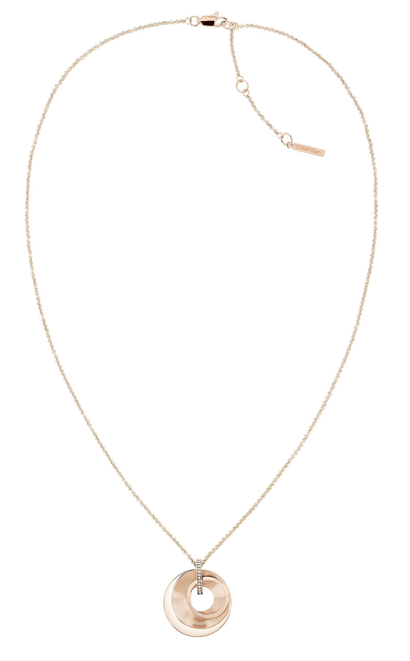Calvin Klein Women's PLAYFUL CIRCULAR SHIMMER Collection Pendant Necklace Embellished with Crystals - 35000158