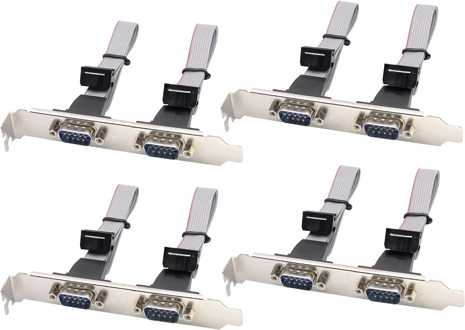 zdyCGTime 10P to DB9 Serial Port Bracket Motherboard Cable Connector Adapter, 2 Port DB9 Serial Male to 10P Connector Serial Cable Bracket Computer Motherboard Cable. (12inch/4Pcs)(2 Port)