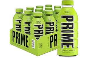 PRIME Hydration LEMON LIME | Sports Drinks | Electrolyte Enhanced for Ultimate Hydration | 250mg BCAAs | B Vitamins | Antioxidants | 2g Of Sugar | 16.9 Fluid Ounce | 12 Pack