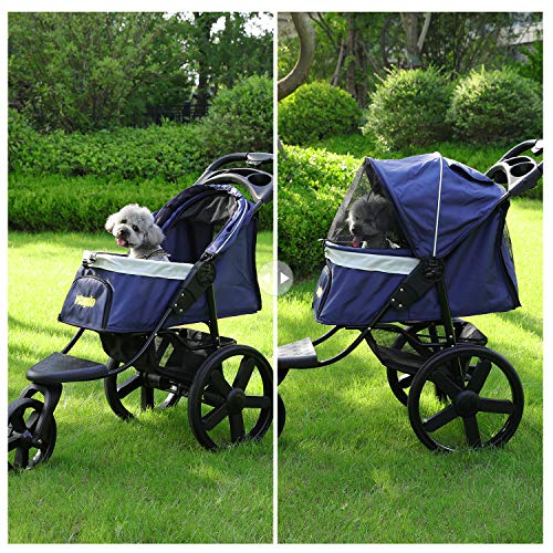 VIAGDO Luxury Dog Stroller Jogger for Small Medium Dogs & Cats, NoZip