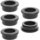 5PCS Rubber Grommets 1-1/2"(38mm) Drill Hole, 1-1/8"(28mm) ID Durable Black Silicone Top Hat Grommets for Automotive Firewall, Wiring Protection