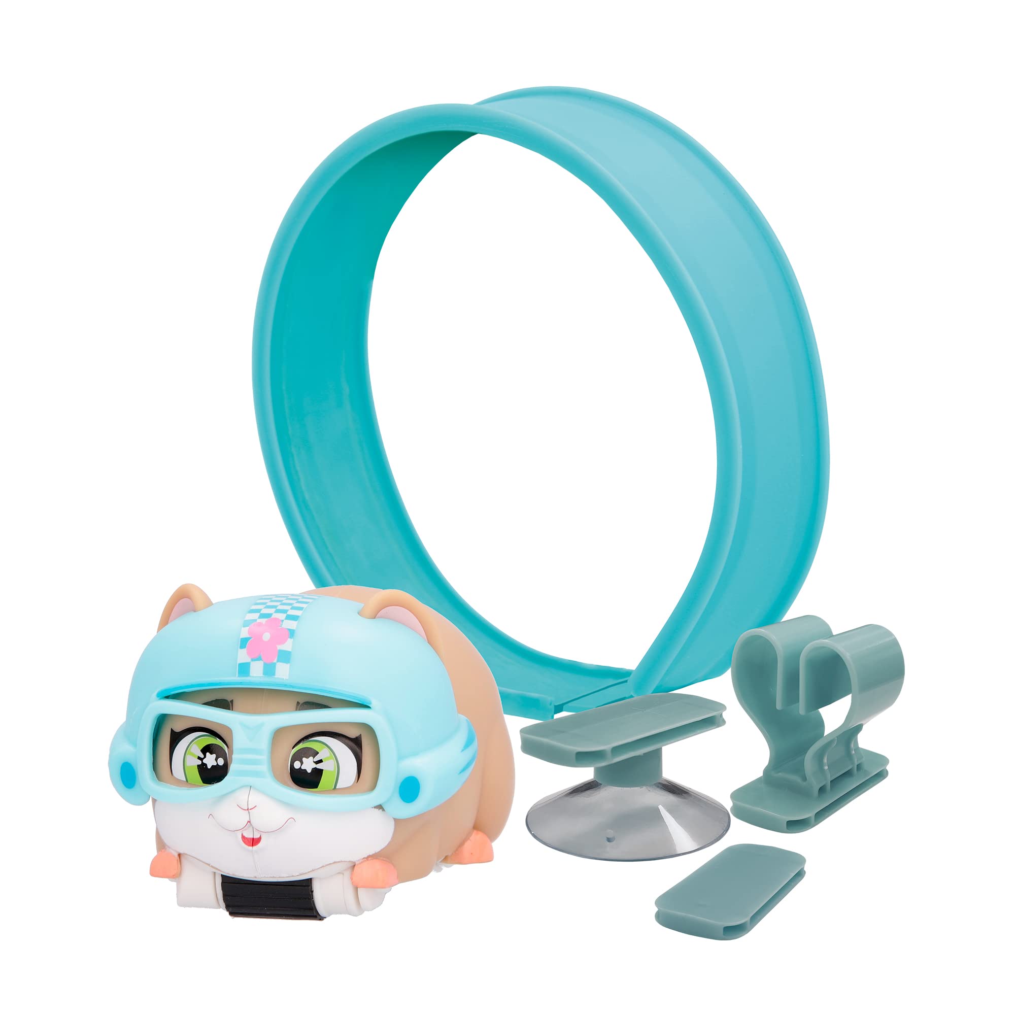 LOOPERS IMC Toys Hammies Brave, Interactive Collectible Vehicle Hamster with Circuit that Runs In and Out of Its Wheel - Toy and Game for Boys and Girls +3 Years Old