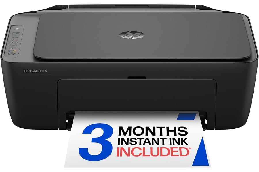 HP DeskJet 2955 Wireless All-in-One Color Inkjet Printer, Scanner, Copier, Best-for-Home, 3 Month Trial of Instant Ink Included, AI-Capable (A24HJA)