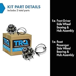 TRQ 2 Piece Front Wheel Bearing & Hub Assembly Set