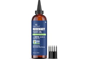 Botanic Hearth Huile de romarin pure, avec biotine, huiles de jojoba et de ricin, pressée à froid, non grasse, non collante, pour croissance des cheveux, soin du cuir chevelu (100 ml) | With Biotin, Jojoba & Castor Oils | Cold Pressed, Non Greasy, Non Sticky for everyday hair and scalp care