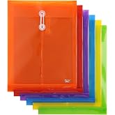 Mr. Pen- Plastic Envelopes with String Tie Closure, 6 Pack, Letter A4 Size | 1-1/4 Inch Expansion, Clear Expandable Poly Envelopes, Document Folders for School, Office, Home &amp; File Organization