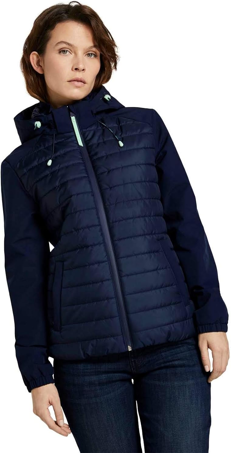 TOM TAILOR Damen Jacken Hybrid Steppjacke mit Kapuze: Amazon.de: Bekleidung