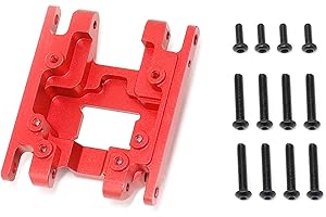 XSYGO Gearbox Skid Plate CNC Aliuminum Transmission Mount for TRX4M 1/18 RC Crawler Car Upgrade Parts (Red)