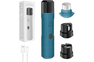 PAPIFEED PAPIPAFFEED Dog Nail Grinder Upgraded with 2 LED Lights, 3-Speed Rechargeable & Quiet - Upgraded Electric Pet Nail Trimmer for Small Medium Large Dogs & Cats, Painless Paws Grooming Tool - Blue