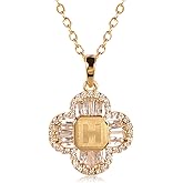 14K Gold Plated 5A Cubic Zirconia Initial Necklace for Women – Dainty Personalized A-Z Letter Pendant, Adjustable 18"+2" Chain, Gold Initial Jewelry Gift