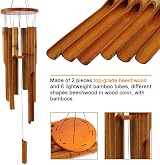 ASTARIN Bamboo Wind Chimes Outdoor 38 inch Zen Garden Wooden Melodic Windchime view 2