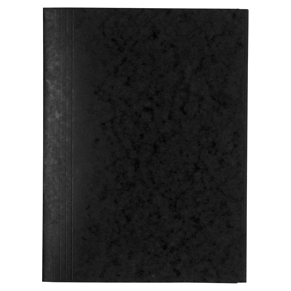 Exacompta - Ref. 56401E - Box of 25 plain folders without elastic with 3 flaps in glossy card 390 g/m² - FSC® certified folders - dimensions 24 x 32cm for A4 format documents - black color