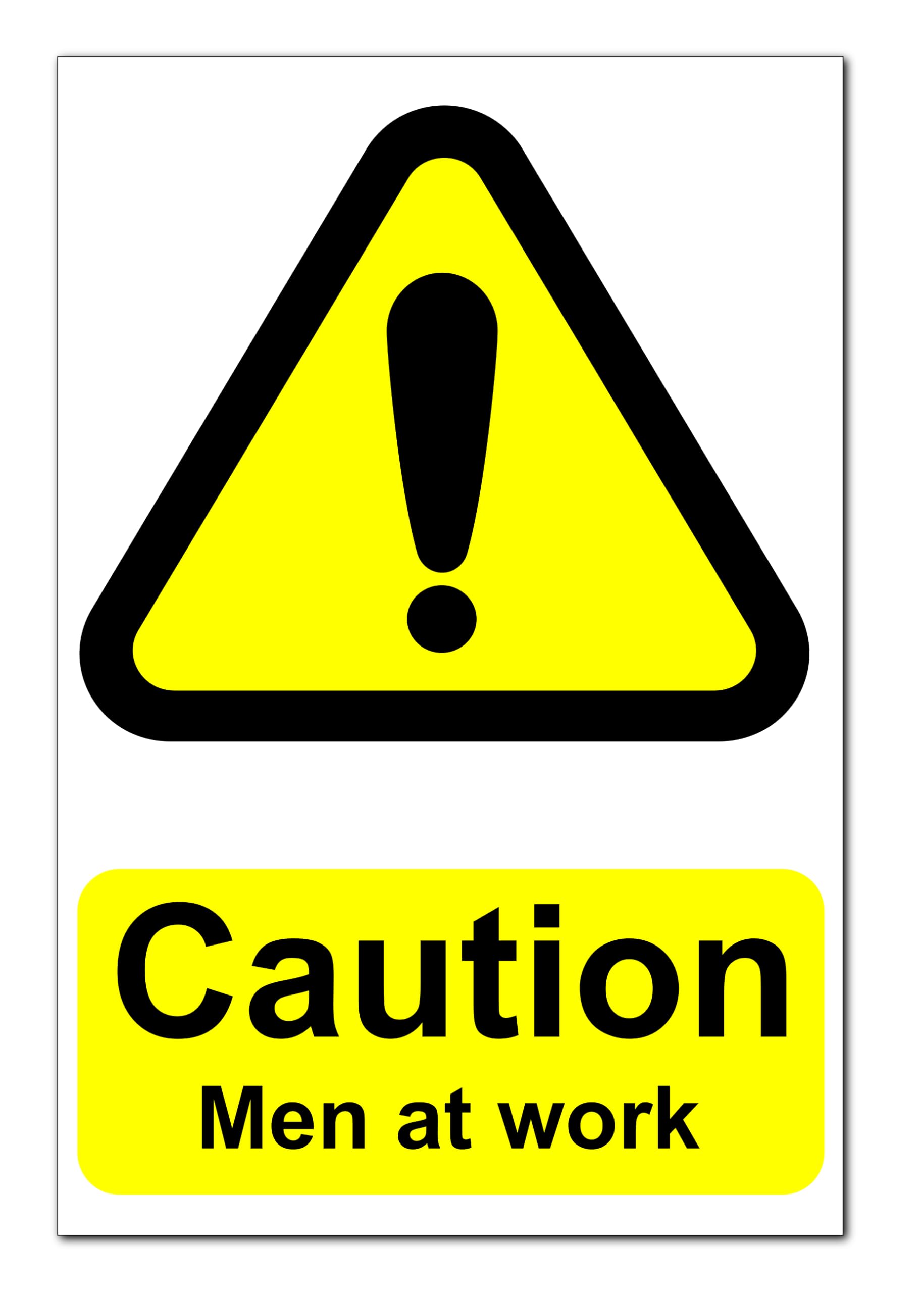 Caution Men at Work Correx Sign Board – Corrugated Plastic Safety Sign, 300mm x 200mm x 4mm, Printed & Laminated for Workplace Hazard Warning