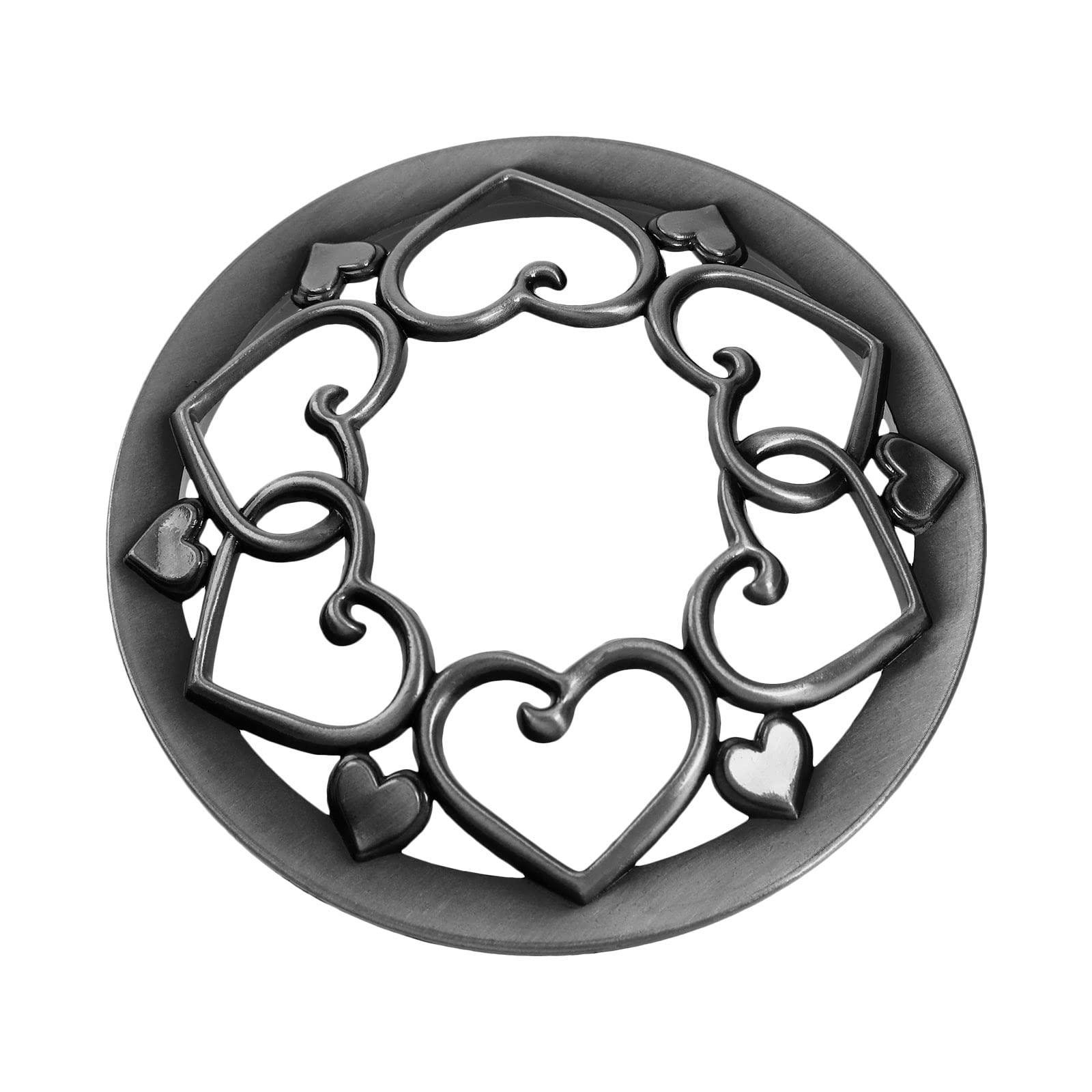Create Idea Antique Heart Pattern Candle Toppers & Lids - Zinc Alloy Silver