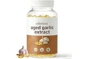Premium Aged Garlic Extract-7500mg, Odor-Free Formula, Odorless Garlic Supplements | Grown Allium Sativum Bulb | Non-GMO, Glu