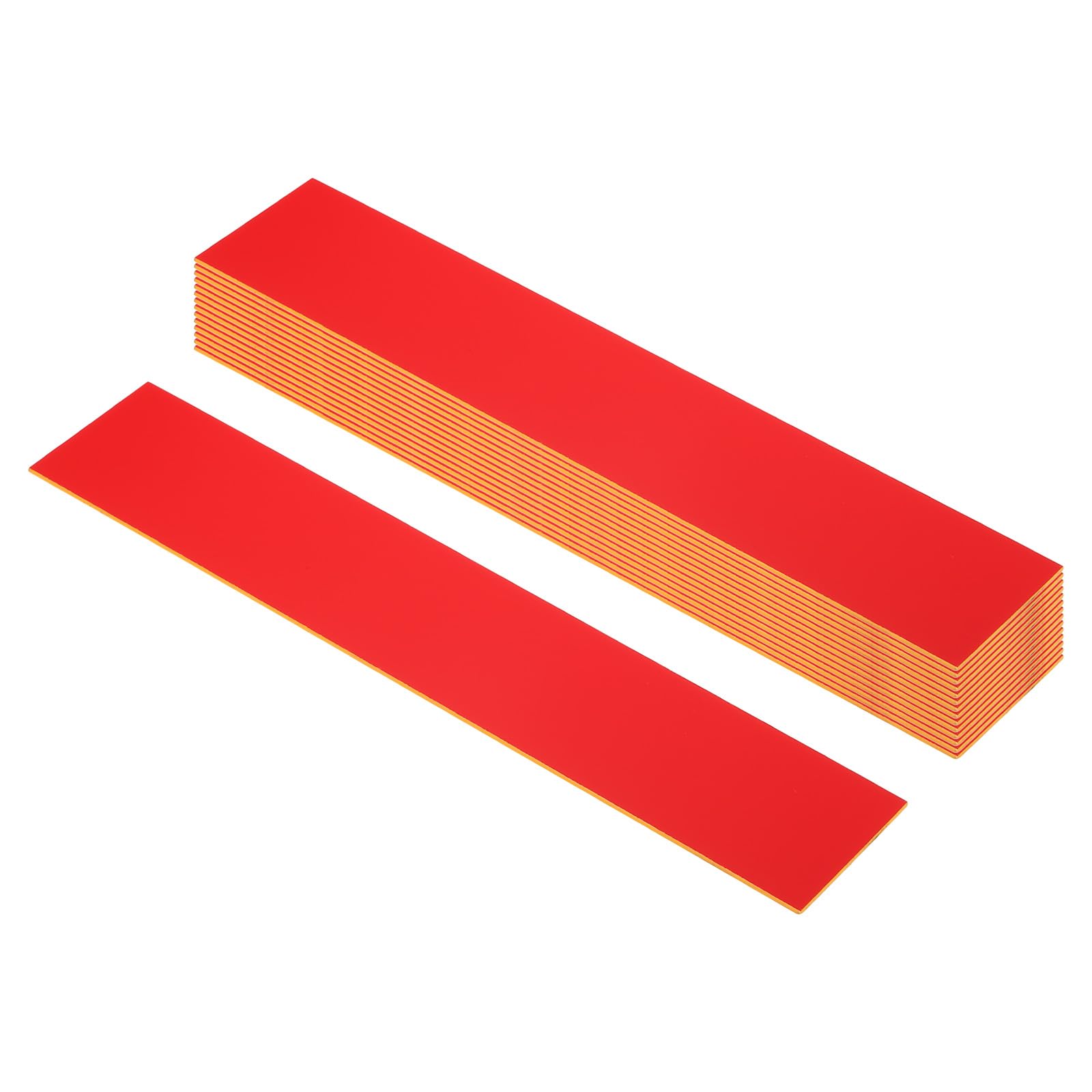 PATIKIL 10x2inch Blank Name Plates, 15Pcs Custom Engraved Name Plate Rectangle Laser Engraving Blanks for Personalized Office Desk DIY Painting Supplies, Red, Yellow