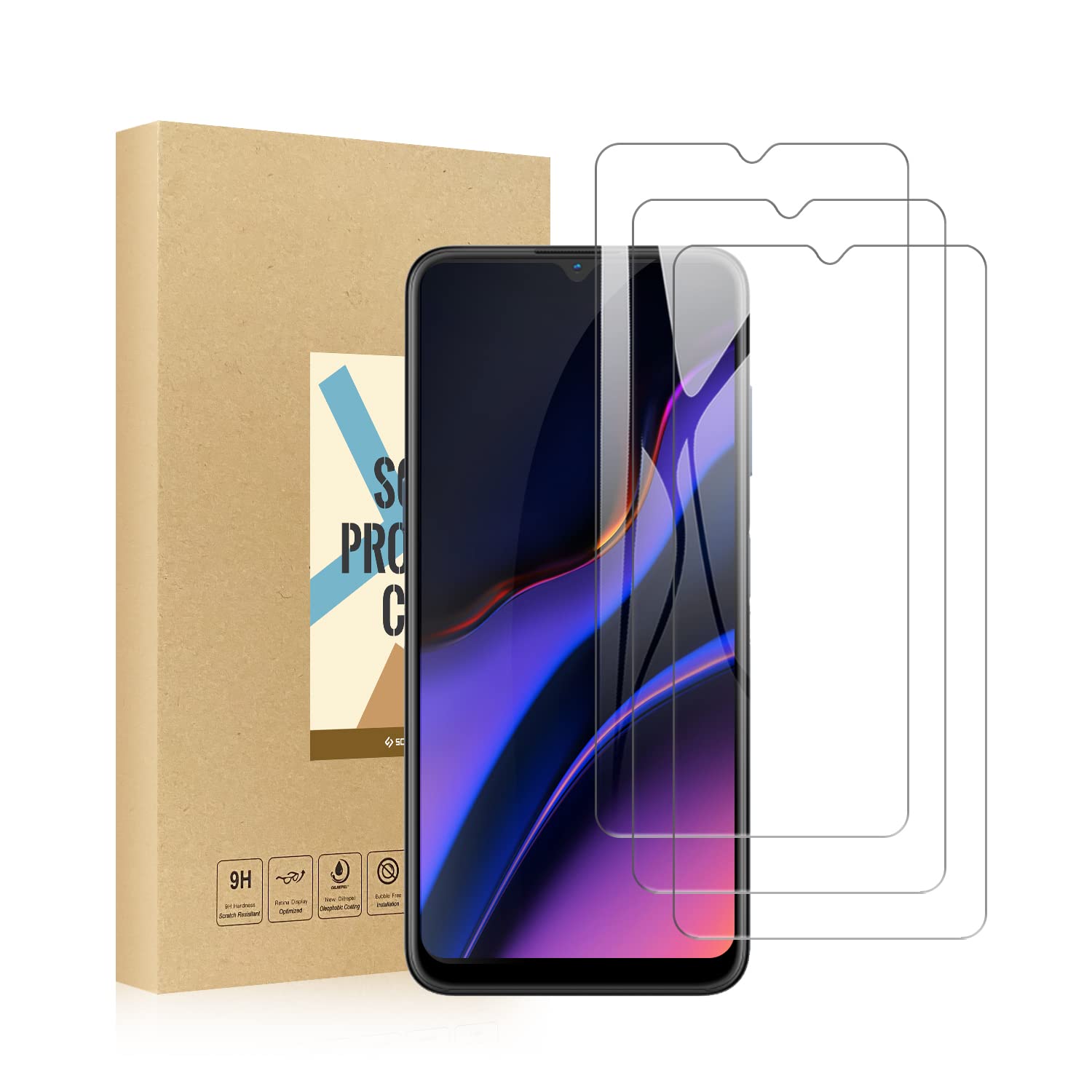 SCL Screen Protector Compatible with Nokia G11 Screen Protector Nokia G21 Tempered Glass Film [3-Pack], [Easy Installation, Case Friendly, Bubble-free, 9H]