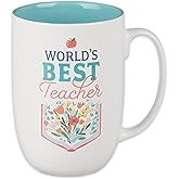 Christian Art Gifts Floral Ceramic Coffee Mug – 15 oz. Microwave and Dishwasher-safe Inspirational Scripture Coffee and Tea Mug for Teachers with Bible Verse: World's Best Teacher – Ecclesiastes 2:26