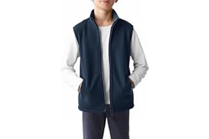 Haloumoning Boys Polar Fleece Vest Kids Full-Zip Lightweight Sleeveless Jacket Fall Winter Warm Outwear 5-14 Years