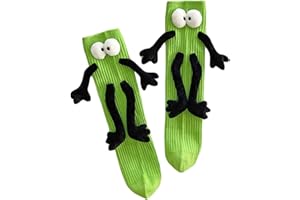 HONGANDA Funny Kids Holding Hands & Feet Socks, Magnetic Mid-Tube Socks for Toddler Baby Girl Boy 1-12 Years Friends Sisters Brothers