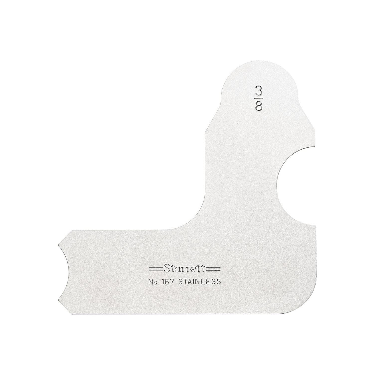 Starrett 167-3/8 Stainless Steel Radius Gauge - Inch, 3/8" Radius