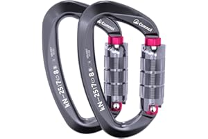 CAMNAL Heavy Duty Carabiner UIAA Certified Locking Carabiner 25KN (About 5620 lbs) Auto Locking Carabiner D Shape Carabiner Clip for Rock Climbing, Mountaineer, Aerial Work