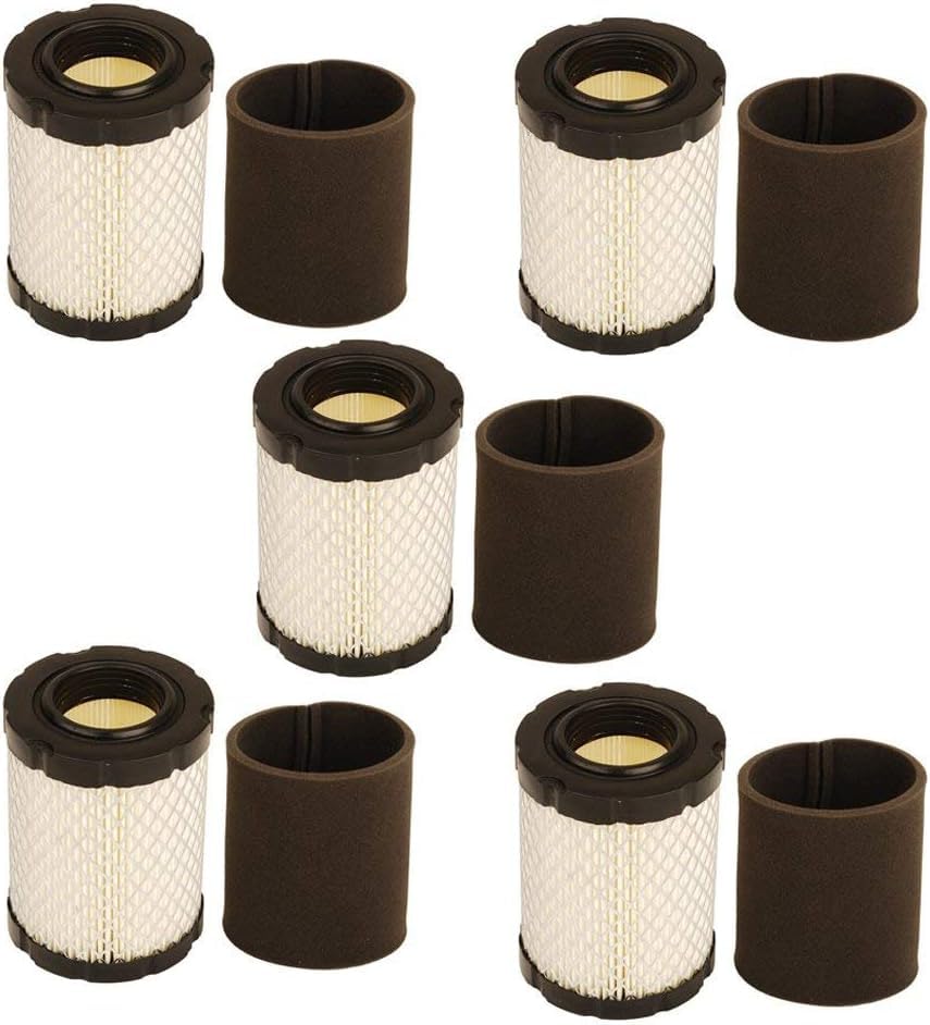DUOSHIDA 5 Packs Air Filter with Pre Filter for Briggs & Stratton 796031 594201 591334 Pre Filter 797704 Easy to John Deere Miu1303 Gy21435 Miu13963