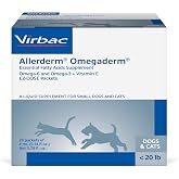 Allerderm Omegaderm Essential Fatty Acids Supplement for Cats/Small Dogs | Omega 3 &amp; omega 6, vitamin E, daily supplement supports allergy relief and healthy skin and hair coat