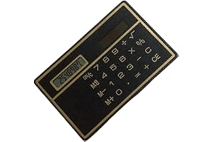 Solar Power Credit Card Sized Calculator Thin ABS Construction 8 Digit Display Perfect for Travel Thin Card Calculator