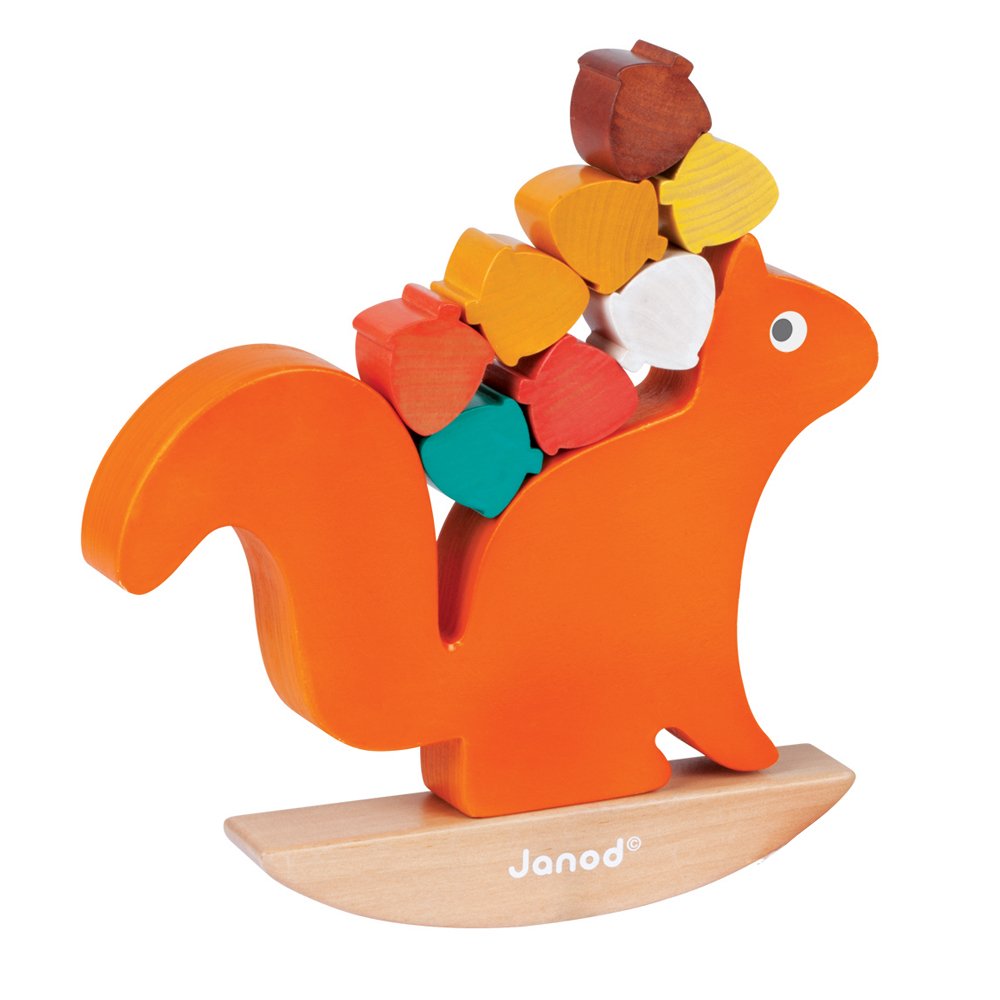 Janod - Nutty Balance Game - Wooden Early - Learning Balance Toy - Educational Game - Fine Motor Skills - 18 Months - J08126