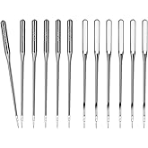 Juxiamal 80 PCS Universal Sewing Machine Needles 6 Sizes 65/9 75/11 80/12 90/14 100/16 110/18 Compatible with Singer Brother Heavy Duty Sewing Needles for Leather Embroidery Jeans