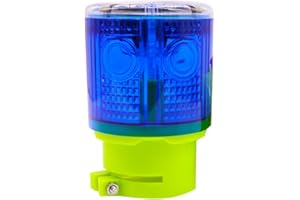Aolyty Solar Strobe Warning Light 360 Degree Super Bright IP48 Waterproof for Construction Traffic Dock Marine Light Control Flashing (Blue)