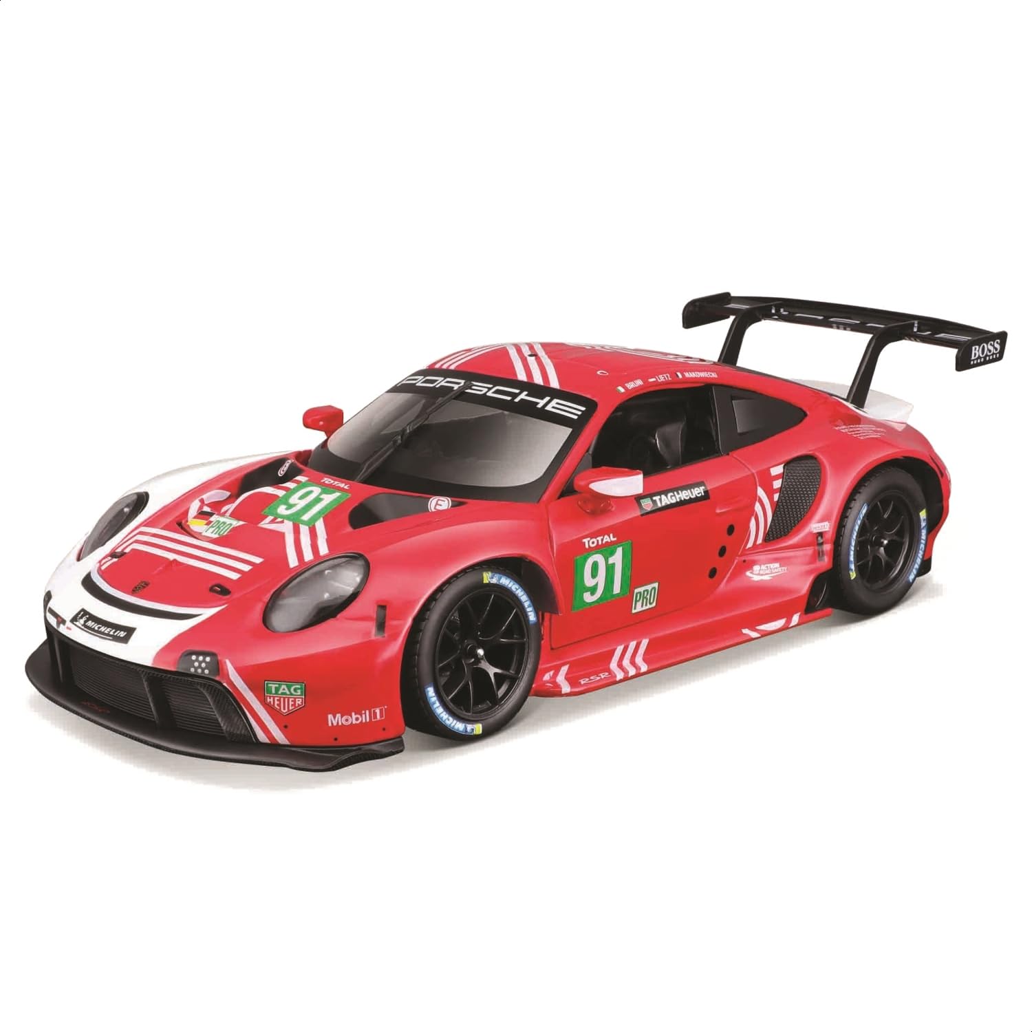 Bburago Porsche 911 RSR LM 2020, 1:24 Scale Diecast Car, Detailed Replica of the Racing Version, Opening Doors, Officially Licensed by Porsche, Recommended Age 3+ Years