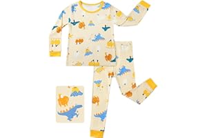 babee Reshinee Bamboo Viscose Toddler Pajamas Boys Girls Baby Car Pjs Sets 12M-8Y Kids 2pcs Long-Sleeve Snug fit Sleepwear