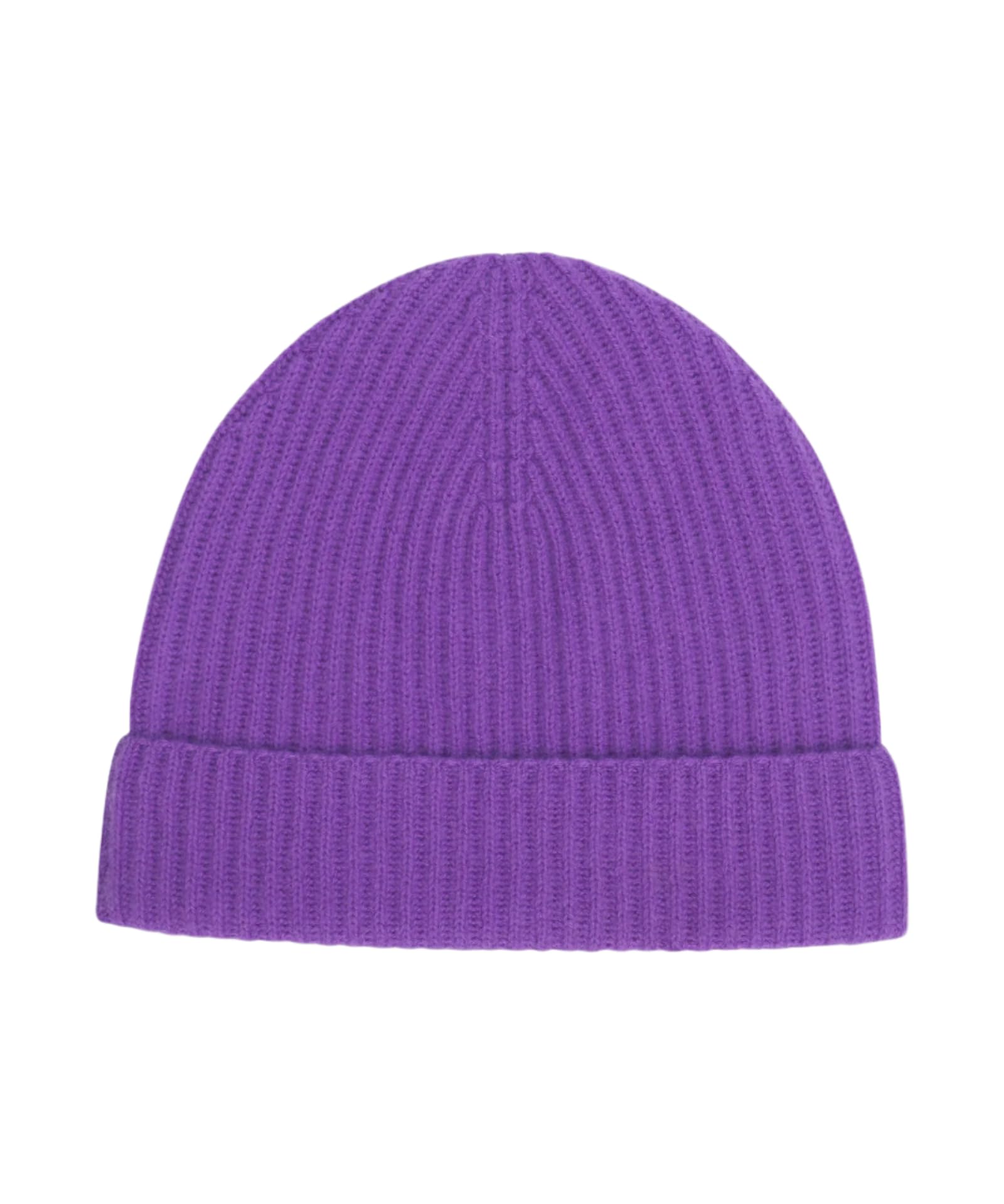 NAADAM Unisex Signature Cashmere Ribbed Beanie,Ultra Violet,OS