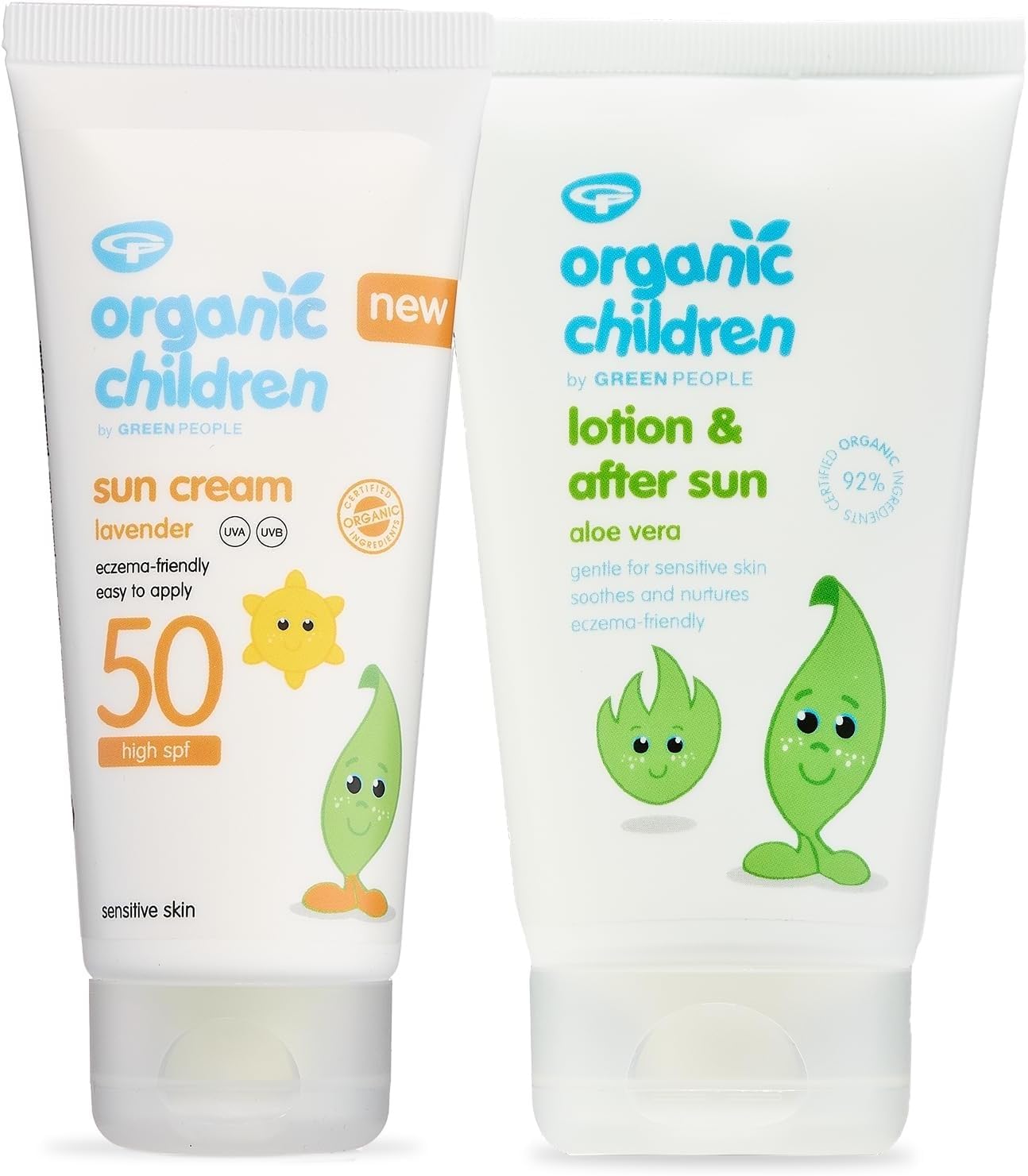 Green People Children's SPF50 Sun Bundle - Children’s Lavender Sun Cream & Organic Children Aloe Vera Lotion & After Sun