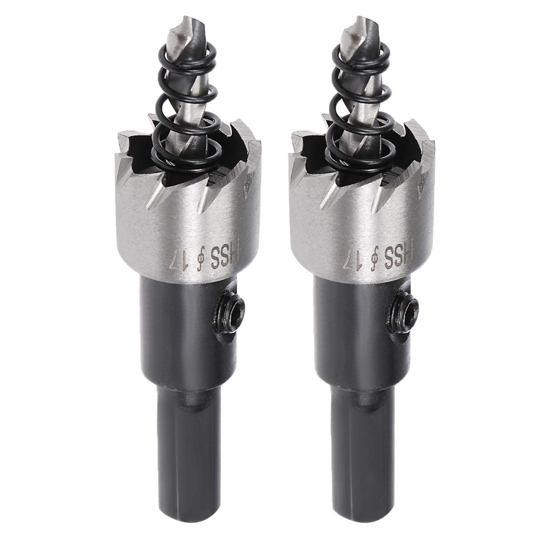sourcingmap 2 Pcs 17mm High Speed Steel HSS Drill Bit Hole Saw Cutter for Metal Alloy Wood