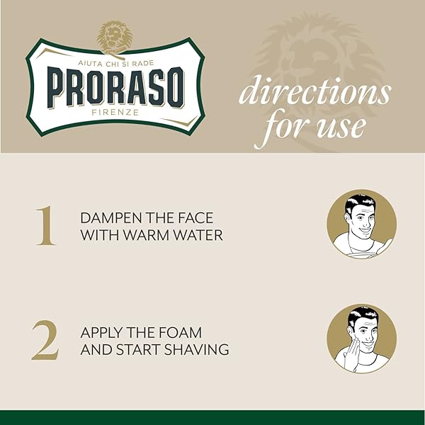 PRORASO SHAVING FOAM, REFRESHING AND TONING, 10.3 OZ