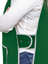 LINEN CLOSET Unisex Tabard Aprons with Pockets - 65/35 Poly Cotton, Multiple view 2