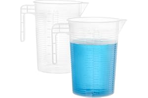 WUWEOT 2 Pack 3.5 L Measure Pitcher, Large Plastic Mixing Pitcher, Food Grade Graduated Measuring Cup for Lawn Pool Home Hobb