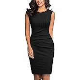 Miusol Women's Retro Ruffle Sleeveless Cocktail Party Pencil Dress