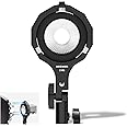 NEEWER Bowens Mount Adapter Holder, NEEWER Mini Mount to Bowens Mount Adapter Ring with Umbrella Socket, 5/8" Receiver, 180° Tilt for NEEWER HS60B/HS60C Handheld Video Light, CHB1