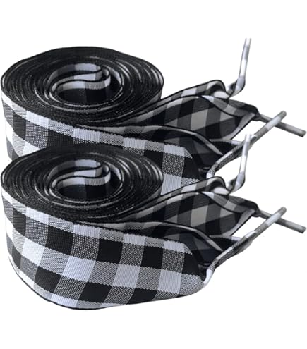 Flat Shoelaces Plaid Shoelaces Shoe Lace DANCOLOR Plaid Checkered