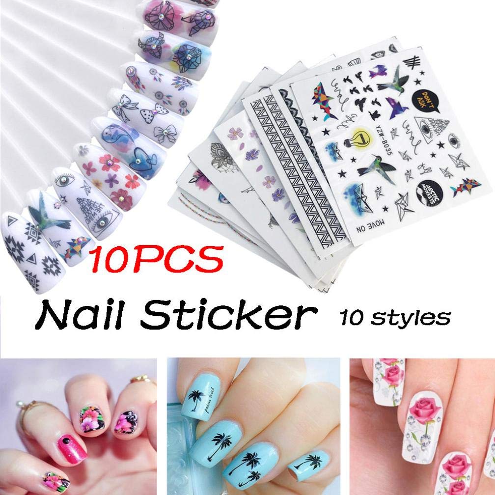 Amazon Com Exteren Diy Nail Applique Adhesive Flower Rattan Nail